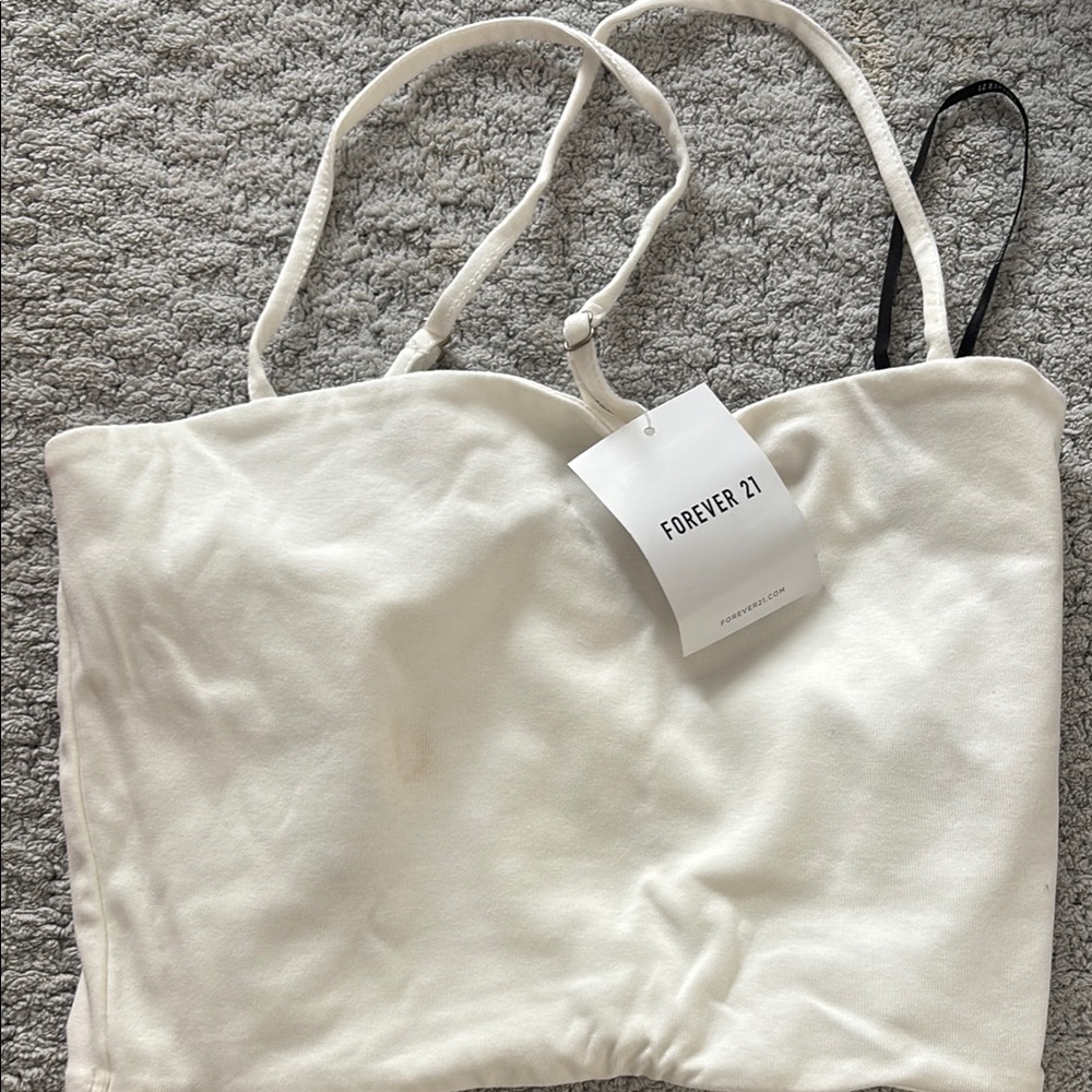 Forever 21 Cream Spaghetti Strap Top